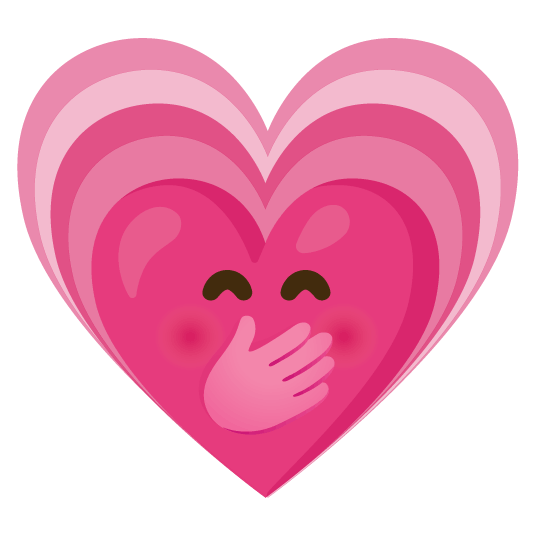 face with hand over mouth heartpulse