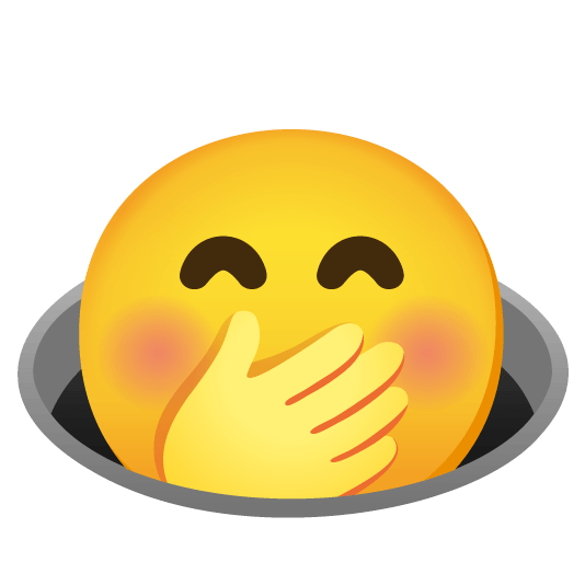 face with hand over mouth hole