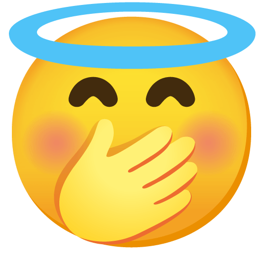 face with hand over mouth innocent