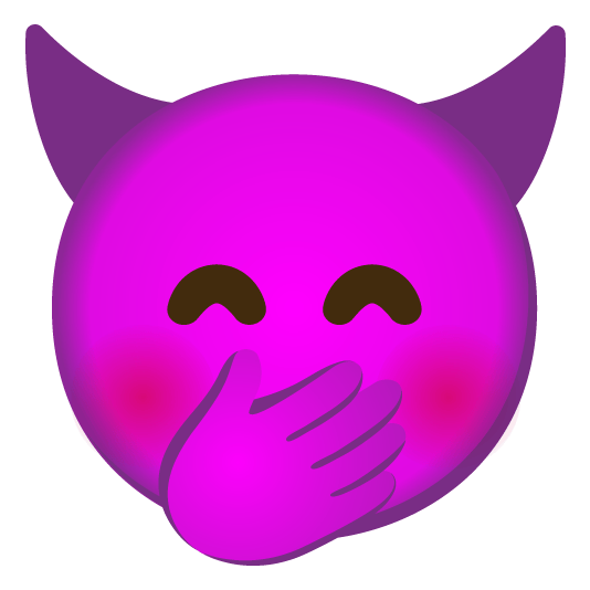 face with hand over mouth smiling imp