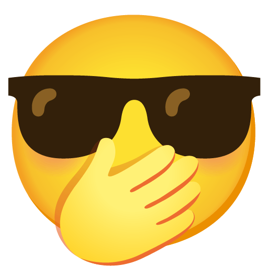 face with hand over mouth sunglasses