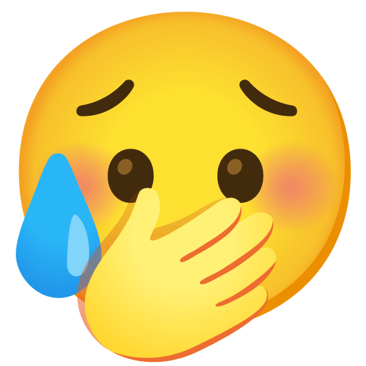 face with hand over mouth disappointed relieved