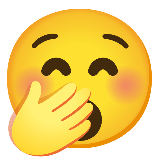 face with hand over mouth hushed