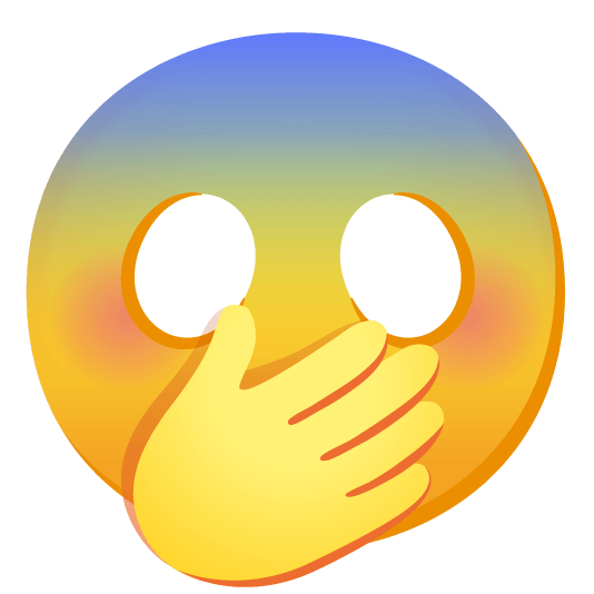 face with hand over mouth scream