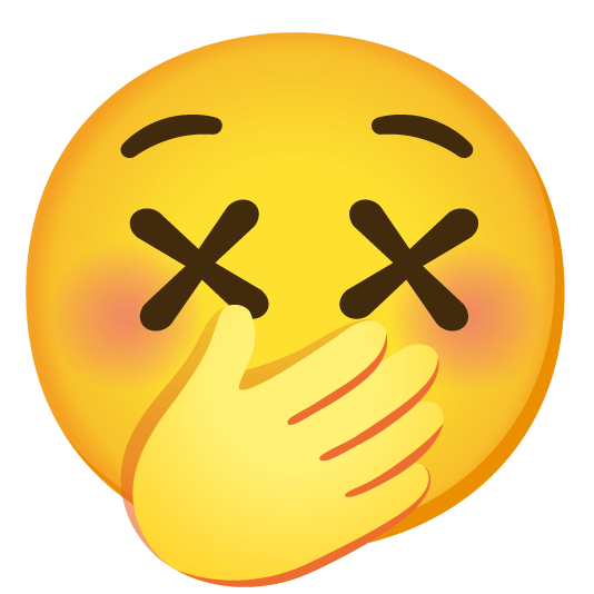 face with hand over mouth dizzy face