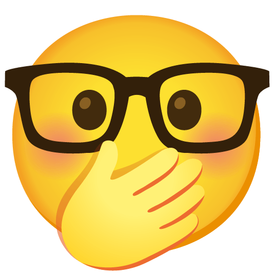 face with hand over mouth nerd face