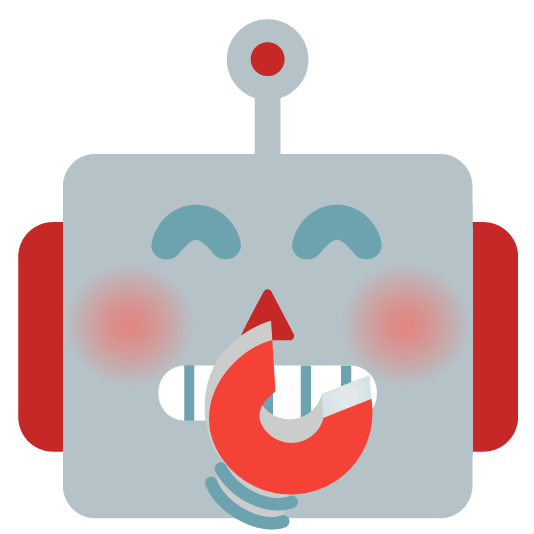 face with hand over mouth robot face