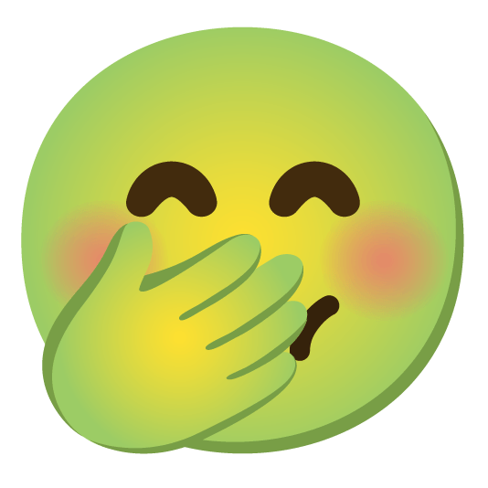face with hand over mouth nauseated face