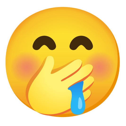 face with hand over mouth drooling face