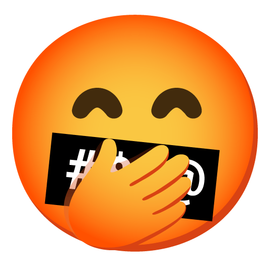 face with hand over mouth face with symbols on mouth