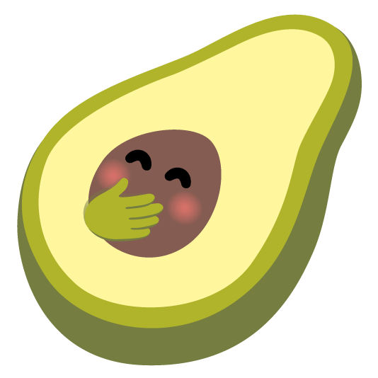 face with hand over mouth avocado