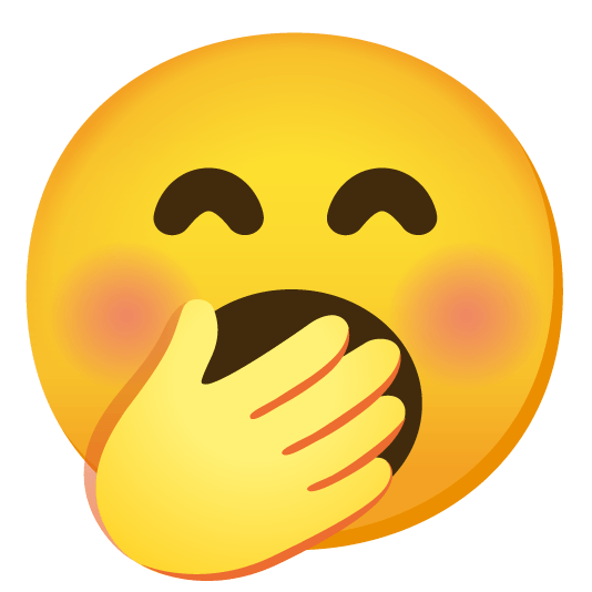 face with hand over mouth yawning face