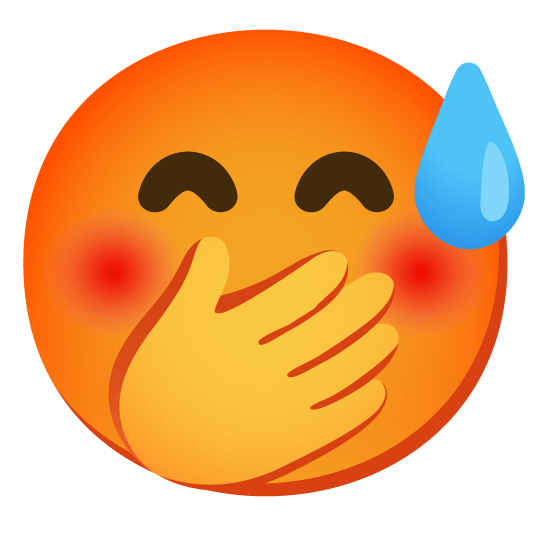 face with hand over mouth hot face