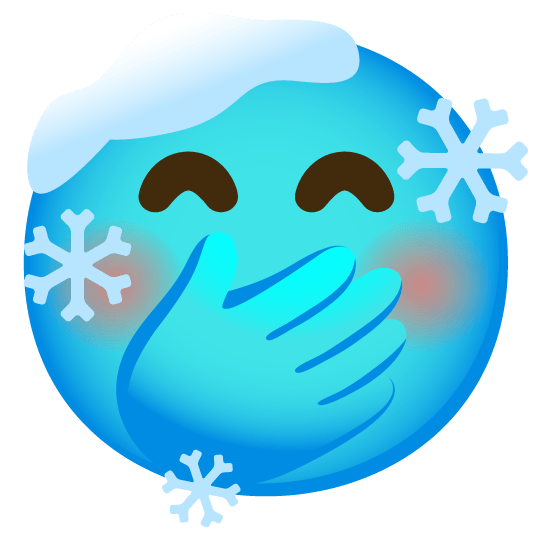 face with hand over mouth cold face