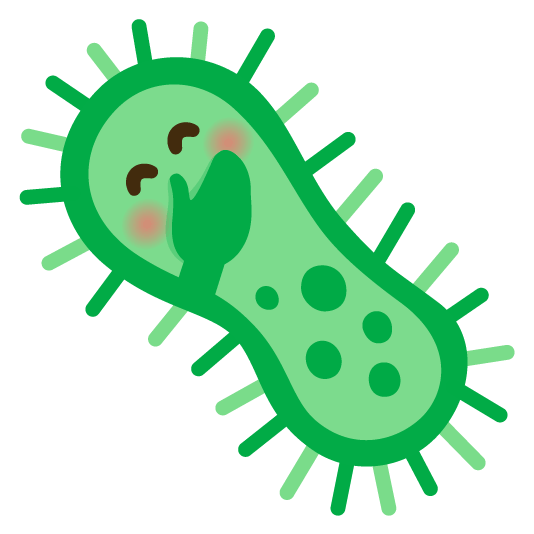 face with hand over mouth microbe
