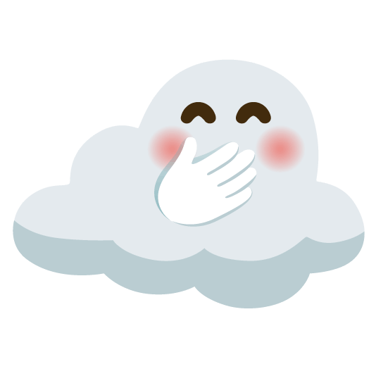 face with hand over mouth cloud