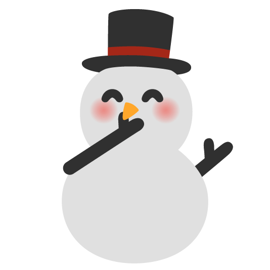 face with hand over mouth snowman without snow