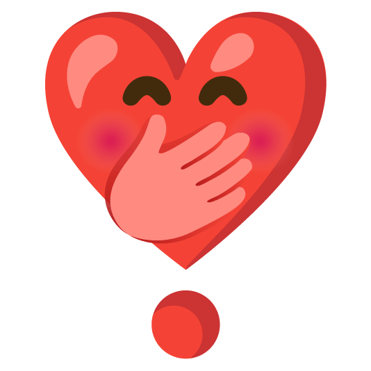 face with hand over mouth heavy heart exclamation mark ornament