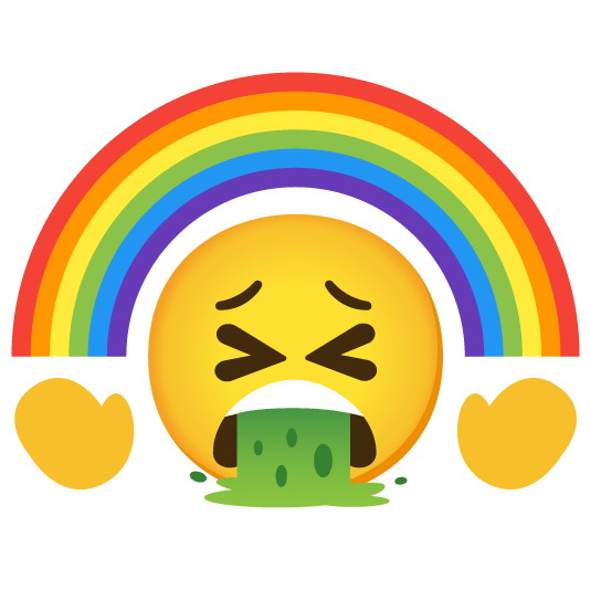face vomiting rainbow