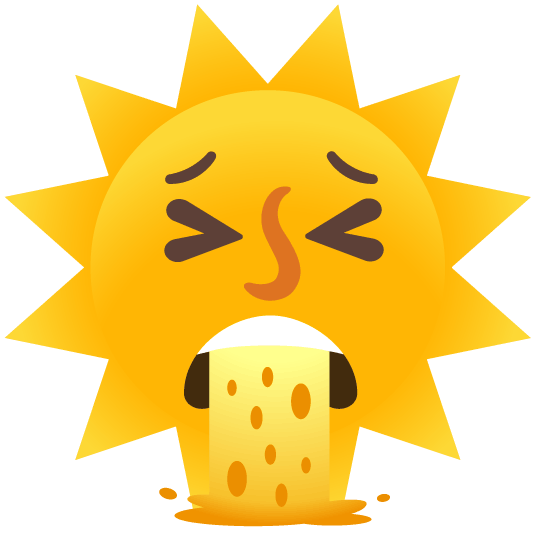 face vomiting sun with face