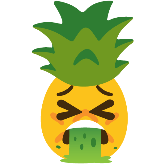 face vomiting pineapple