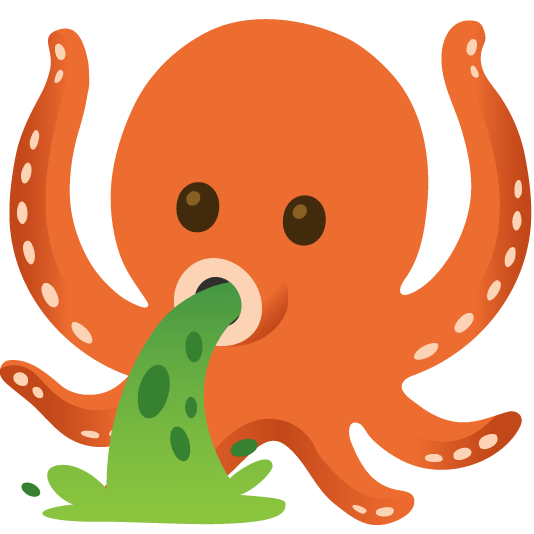 face vomiting octopus