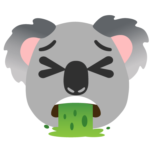 face vomiting koala