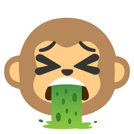 face vomiting monkey face