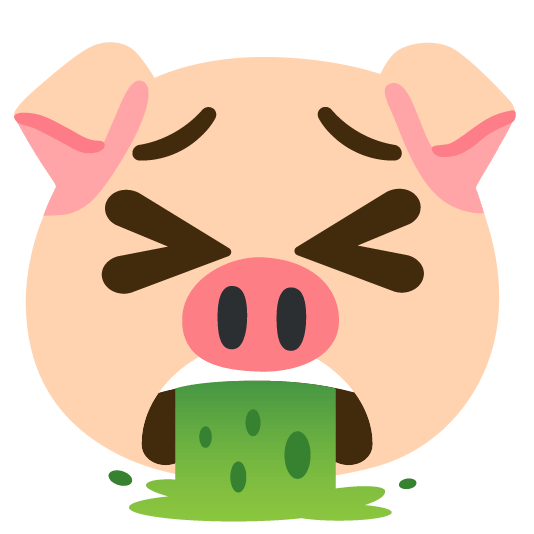 face vomiting pig