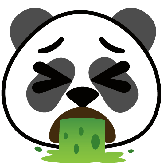 face vomiting panda face
