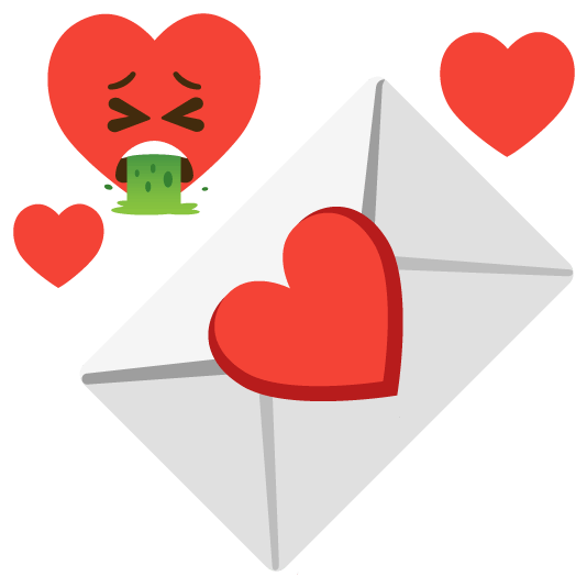 face vomiting love letter