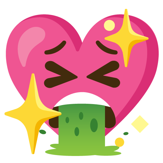 face vomiting sparkling heart