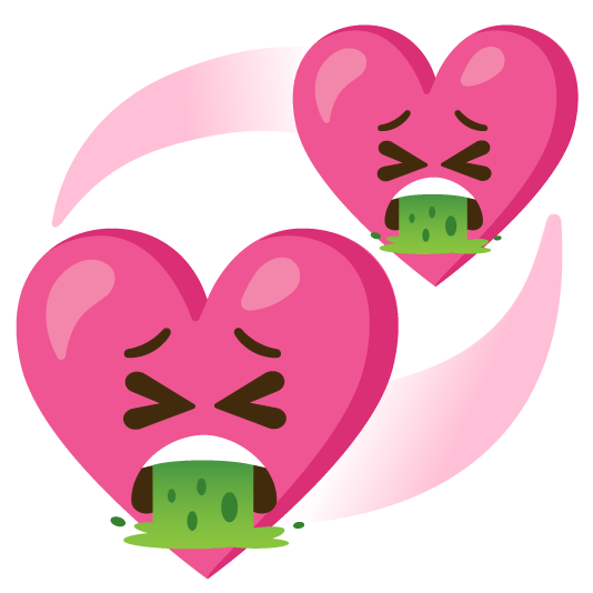 face vomiting revolving hearts