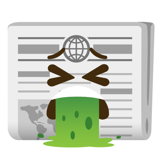 face vomiting newspaper