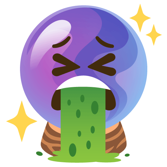 face vomiting crystal ball