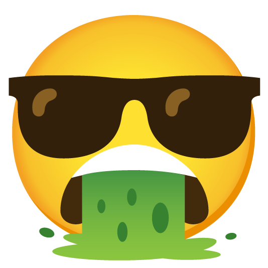face vomiting sunglasses
