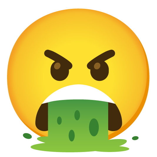face vomiting angry
