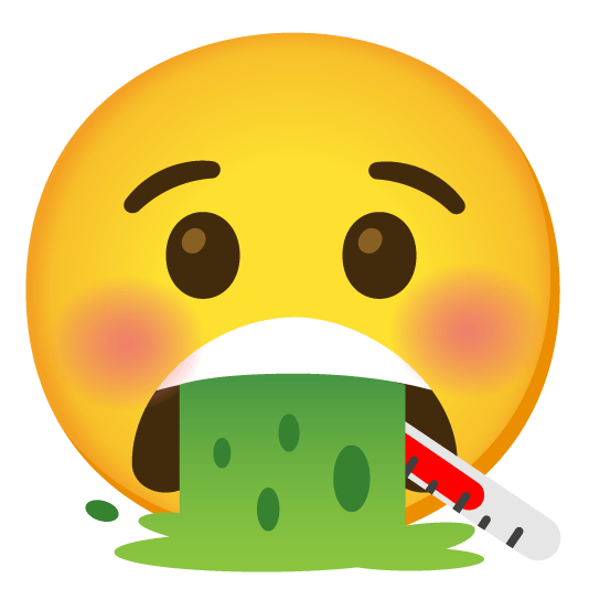 face vomiting face with thermometer