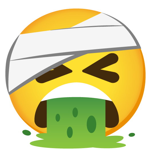 face vomiting face with head bandage