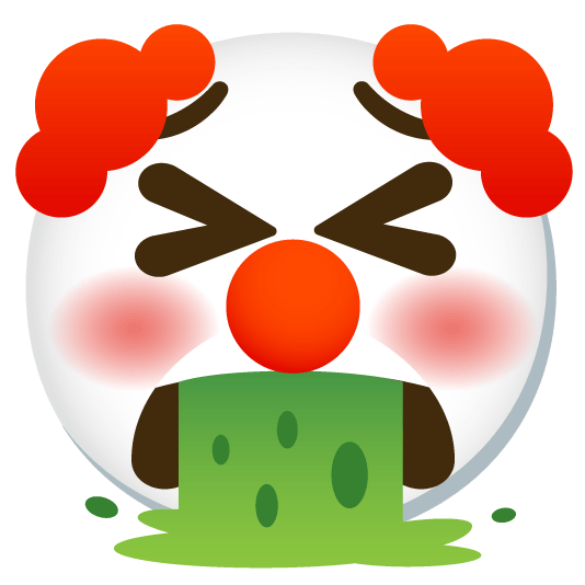 face vomiting clown face