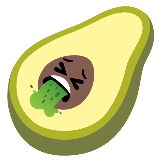 face vomiting avocado