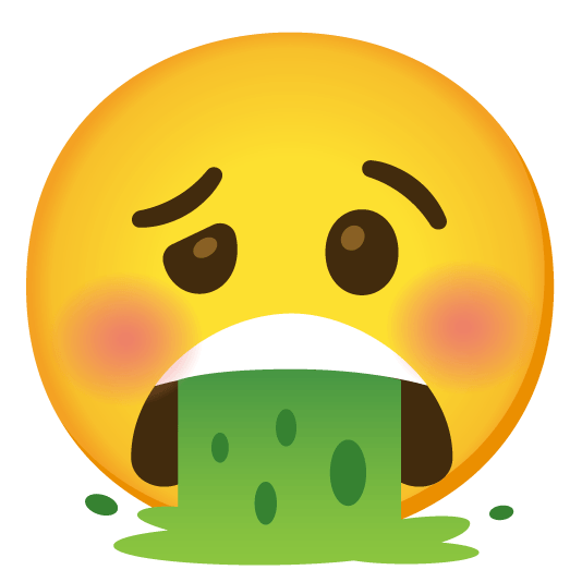 face vomiting woozy face