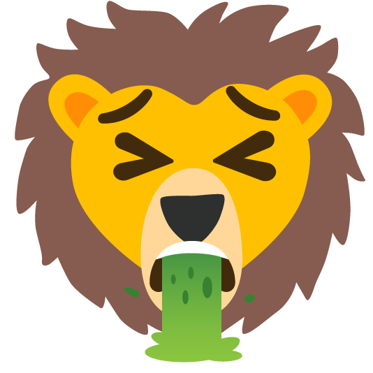 face vomiting lion face
