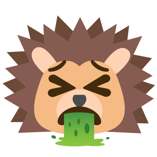 face vomiting hedgehog