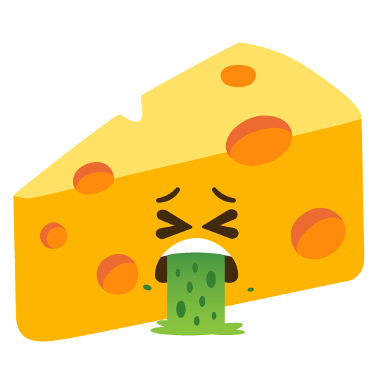 face vomiting cheese wedge