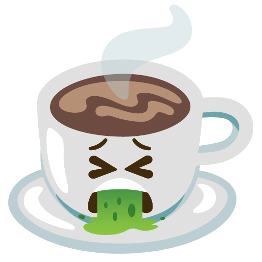 face vomiting coffee