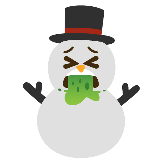 face vomiting snowman without snow