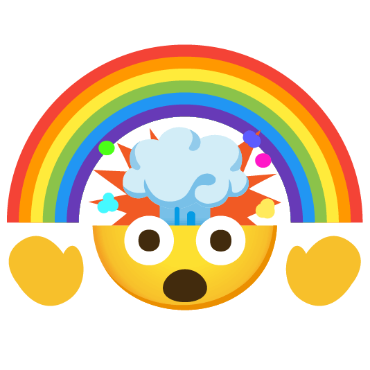 exploding head rainbow
