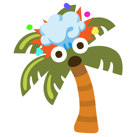 exploding head palm tree