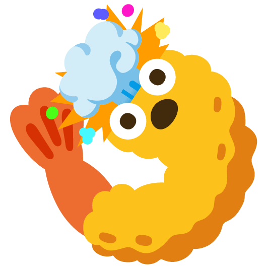 exploding head fried shrimp